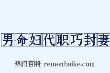 男命妇代职巧封妻是什么意思的图片